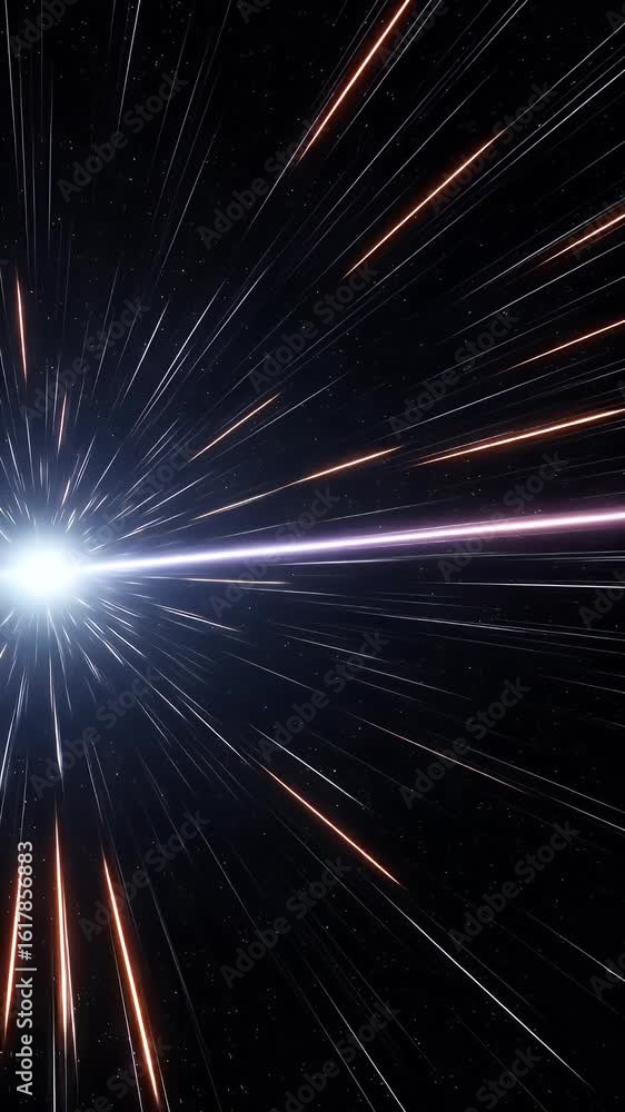 Poster abstract tunnel of light illustration with dynamic lines and dark space