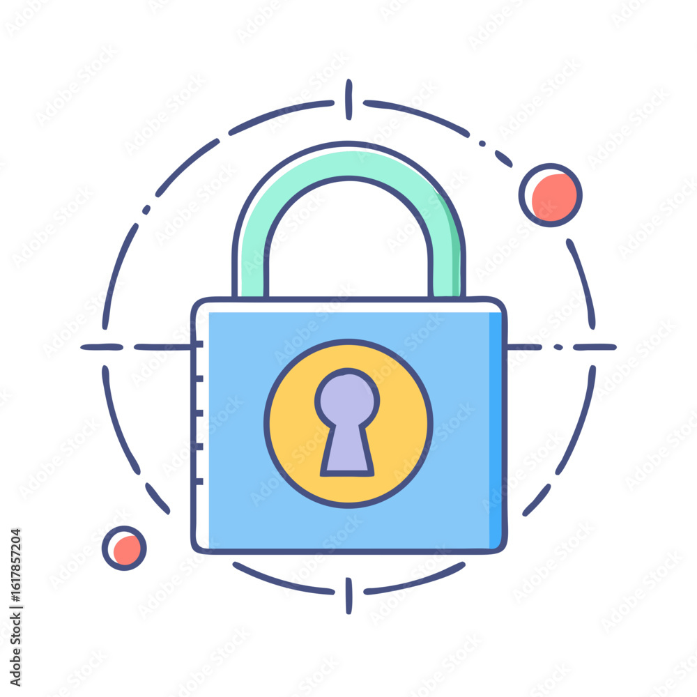 Poster secure digital fortress conceptual illustration for data protection and encryption