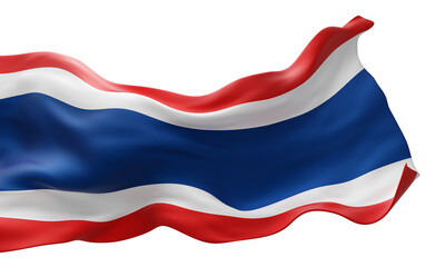 Thailand flag on transparency background 3D render