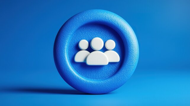 Blue Oval Group Icon: Teamwork, Collaboration, Community, and Connection Symbol - Powered by Adobe