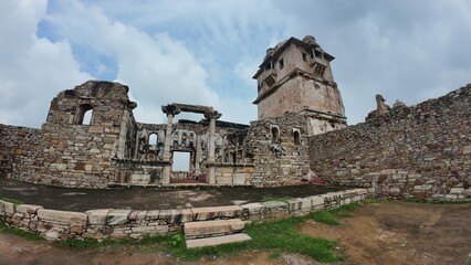 Historic Remains of Rana Kumbha Palace at Chittorgarh Fort in Rajasthan, India