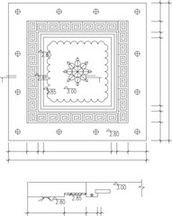 Vector sketch illustration image design background pattern ceiling roof abstract modern classic vintage ethnic traditional 