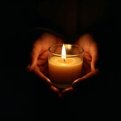 candle in the hands