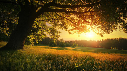 autumn forest. yellow forest trees in autumn. gold leaves against a clear blue sky.