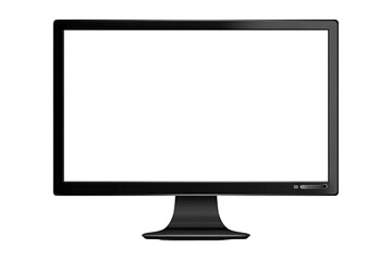 Black computer monitor with blank screen