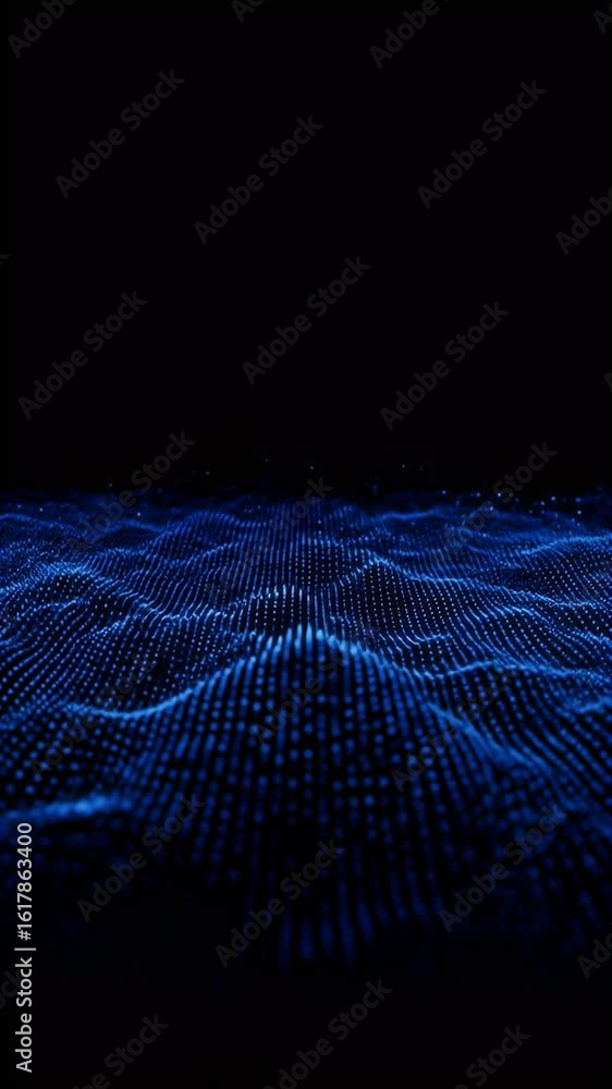 Poster animated abstract blue digital wave background motion graphics loop