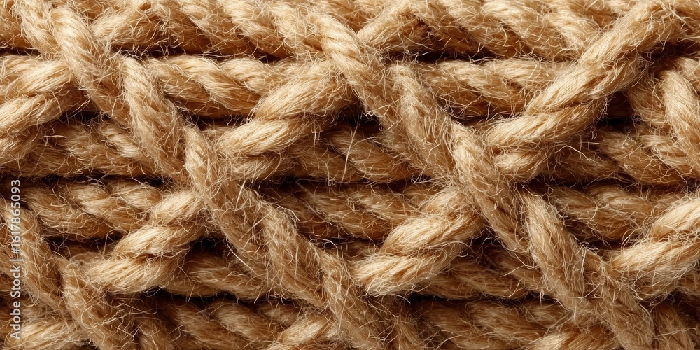 Poster natural jute fiber rope background with twisted twine and rustic burlap textures for design use