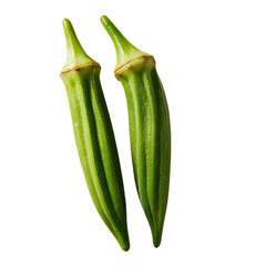 Png of Fresh green okra pods, vibrant and healthy, perfect for cooking delicious meals.