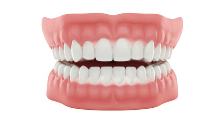 Full denture set isolated on transparent background