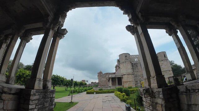 Decaying Interior Architecture of Rana Kumbha Palace in Chittorgarh, Rajasthan