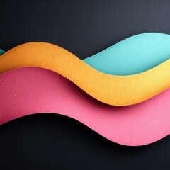 Obraz premium Abstract Glitter Waves Background with Pink, Gold, and Teal Layered Design