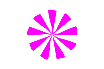 Pink abstract radial burst shape with sharp pointed segments on transparent background. Creative vector design element for stickers, overlays, or digital art assets