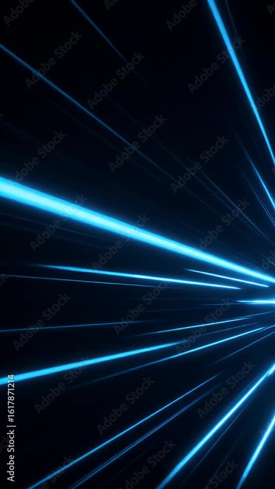 Poster dynamic abstract blue light lines motion on dark background