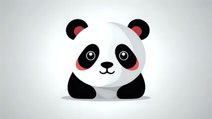 Fototapeta premium Adorable cartoon panda bear illustration, perfect for children's books, websites, or app designs. Features a cute, simplified design.