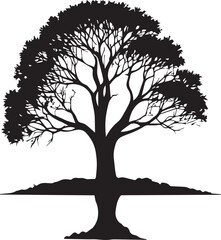 Fototapeta premium tree silhouette Vector | Minimalist & Trendy tree Silhouette Design | Unique & Stylish tree Artwork for Vector design 