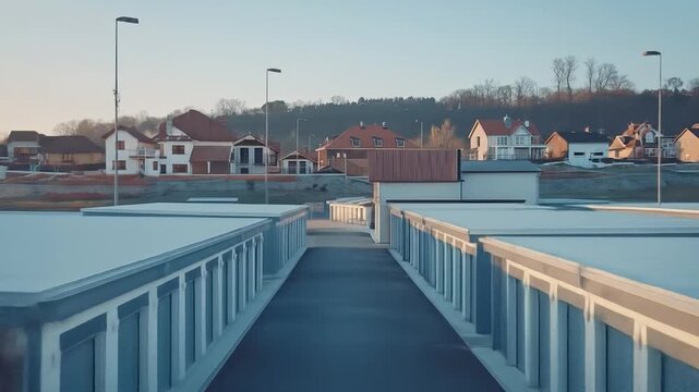 Suburban Self Storage Units at Dawn.