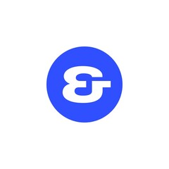 And symbol isolated in blue circle 