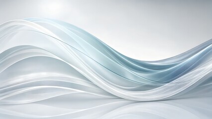 Naklejka premium Elegant flowing abstract waves of light blue and white silk fabric