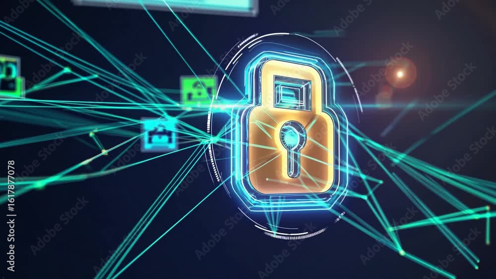 Poster advanced cyber security network interface urban dynamics in green and glow, ideal for tech campaigns