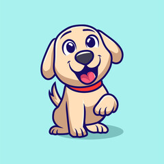Cute Cartoon Labrador Puppy Illustration