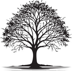 Obraz premium Tree silhouette Vector | Minimalist & Trendy Tree Silhouette Design | Unique & Stylish Tree Artwork for Vector design