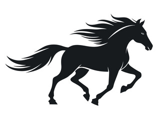 Obraz premium Running Horse Silhouette Vector Icon