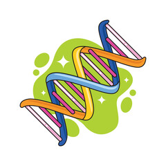 DNA molecules icon flat vector illustration