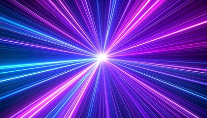 Vibrant, radiating light streaks converge at a central point, creating a dynamic, energetic effect