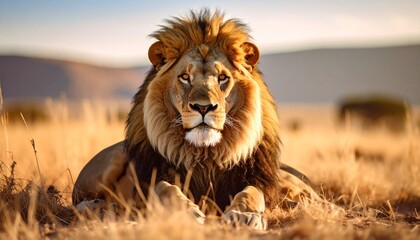 Obraz premium lion in the field