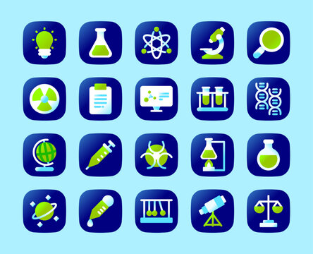 Science, Physics, and Chemistry Gradient Icon for Website and Application Design.