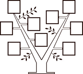 Family tree with photos, family tree icon.. Vector illustration, banner, poster, designer image. Vector.