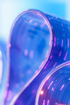 Abstract 3D data stream with quantum circuit technology theme