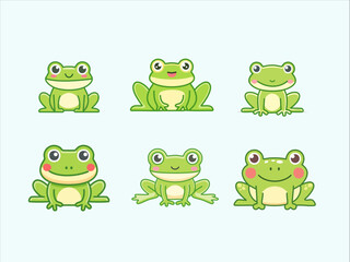 cute-frog-cartoon-set