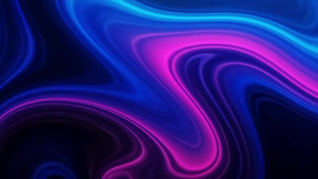 Smooth swirling gradient of neon blue and pink light on a dark background
