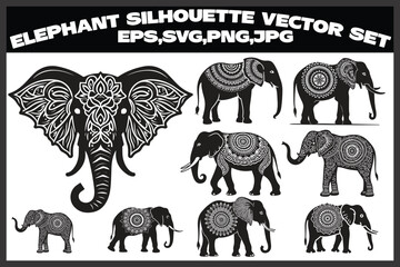 Boho Elephant Silhouette Bundle