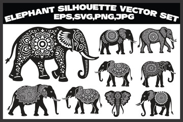 Boho Elephant Silhouette Bundle
