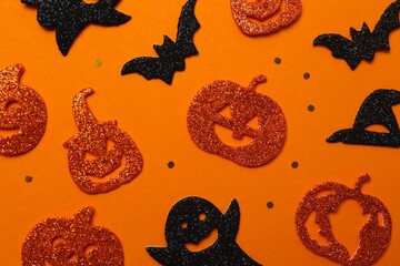 Halloween pattern from decorations
top view. 
