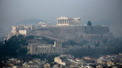 Smog blankets Athens, one of the most polluted cities in the European Union.