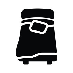 single bed glyph icon illustration vector graphic.eps