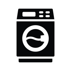 washing machine glyph icon illustration vector graphic.eps