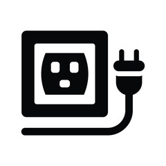 electric socket glyph icon illustration vector graphic.eps