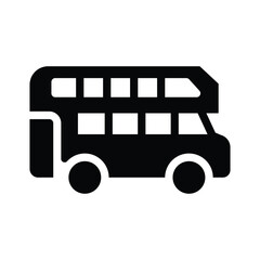 double decker bus glyph icon illustration vector graphic.eps