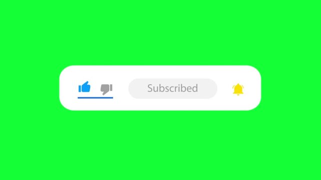 Like and dislike icon, subscribe button, notification buttons 