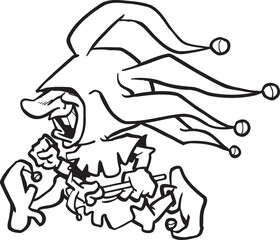 sketch vector illustration silhouette image design caricature icon logo symbol dwarf running