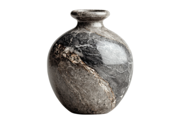 Ancient Vase Still Life Marble Stone Art Pottery Vessel Black And White Interior D cor on transparent background
