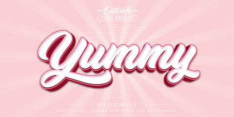 Yummy text style, editable text effect.