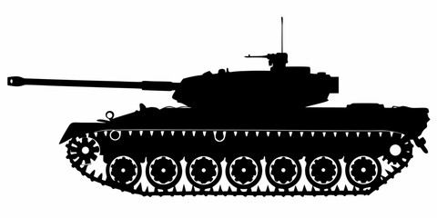 main battle tank silhouette - heavy armor vehicle