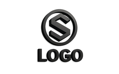 Creative abstract 3d circle sphere vector logo design template element. Colored silver black concept icon