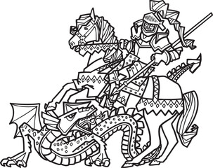 sketch vector illustration silhouette image design caricature icon logo symbol knight troop on horseback in armor fighting