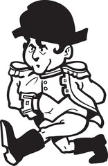 sketch vector illustration silhouette image design caricature icon logo symbol knight troops warship era kingdom posing on standby